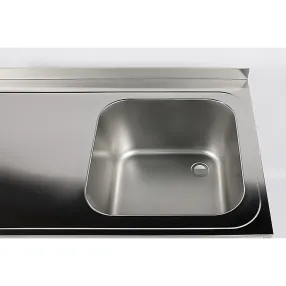 ванна моечная цельнотянутая с рабочей поверхностью с бортом вмцр/1-16/6-бп