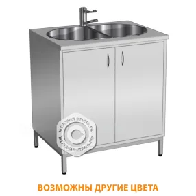 стол-мойка стм-105 «стандарт» 850 (корпус металл серый, столешница постформинг серый, каркас серый)