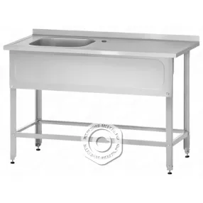 ванна с рабочей поверхностью рпцн «norma ral» 860х1000х700 левое м/о, борт, экран (ножка угловая)