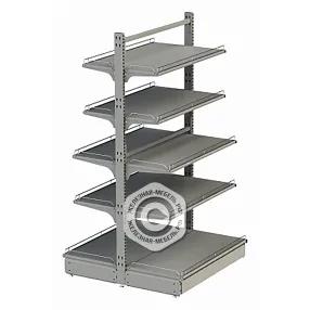 стеллаж торговый островной без стенок 25 серия