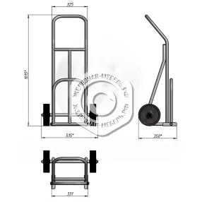тележка грузовая двухколесная кгм 200 г/п 150 кг (без колёс)