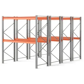 стеллаж паллетный двойной глубины 3000х2700х1100 мм, 2 яруса (г/п 1800 кг на ярус)