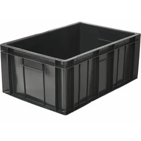 ящик п/э мясной 600х400х250 сплошной с закрытыми ручками арт. 204.02