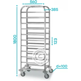 тележка-шпилька тшгп 385х560х1800 «profi ral» (12 уровней гастроемкостей gn1/1)