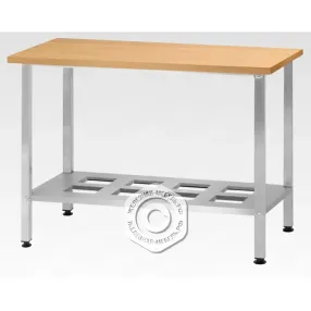 стол кондитерский спрн 860х1500х800 «norma ral» бук/40 (полка-решетка; ножка проф., тр. 40х40)