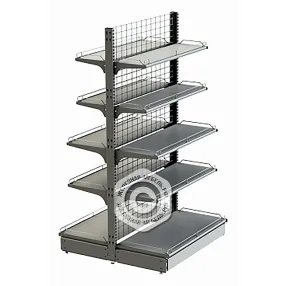 стеллаж торговый островной с сетчатой стенкой 25 серия