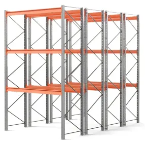 стеллаж паллетный двойной глубины 4500х2700х1100 мм, 3 яруса (г/п 3000 кг на ярус)