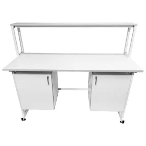 стол лабораторный с надстройкой слн 16.014 (белый)