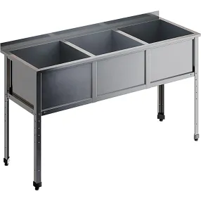 ванна моечная трехсекционная с бортом вмс-3/7-б-эц