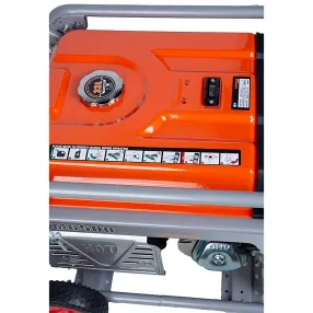 генератор бензиновый tor km6500h 5,0 квт 220в 27 л с кнопкой запуска и колесами