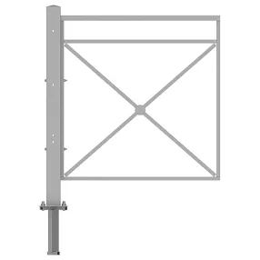 ограждение пешеходное по-1 секция тип 2 укороченная, стойка 80х80 съемная, цинк