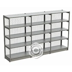 стеллаж торговый сетчатый усиленный с передней стойкой 25 серия