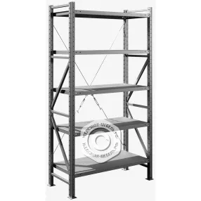 стеллаж ms u 2000х1000х500 (5 полок, нагрузка на полку 200 кг)