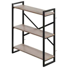 полка навесная gutta 780х690х250 (3 яруса) каркас чёрный, настил эвок