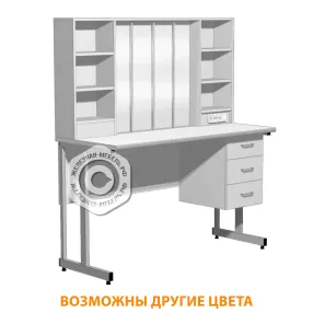 стол для титрования ст-202 «премиум» (столешница постформинг серый, лдсп серый, каркас серый)