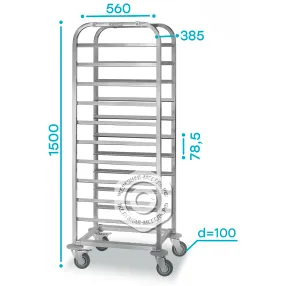 тележка-шпилька тшгп -385х560х1500 «profi ral» (15 уровней гастроемкостей gn1/1)