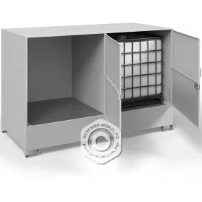 шкаф для 2-х еврокубов дкб-2700, решетчатый настил, сточный поддон