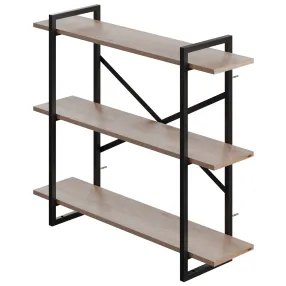 полка навесная gutta 780х920х250 (3 яруса) каркас чёрный, настил эвок