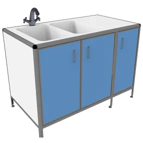 стол-мойка лабораторная med 13.005al (белый)