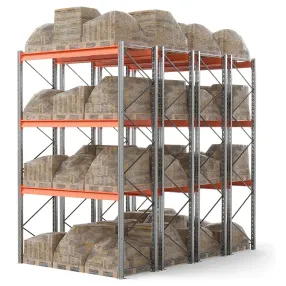 стеллаж паллетный двойной глубины 4500х2700х1100 мм, 3 яруса (г/п 3000 кг на ярус)